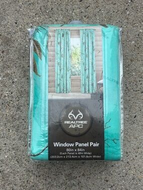 Realtree Turquoise Camo Window Panels - Pair